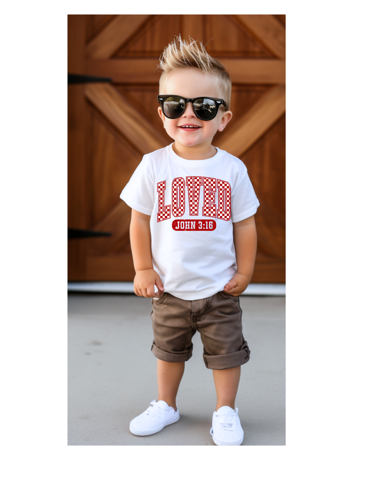 Loved john 3:16 kids graphic tee