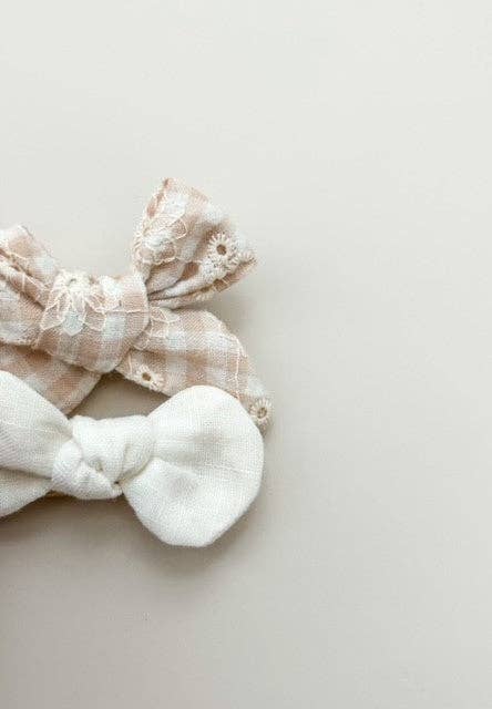 BOW SET - GINGHAM BROIDERY