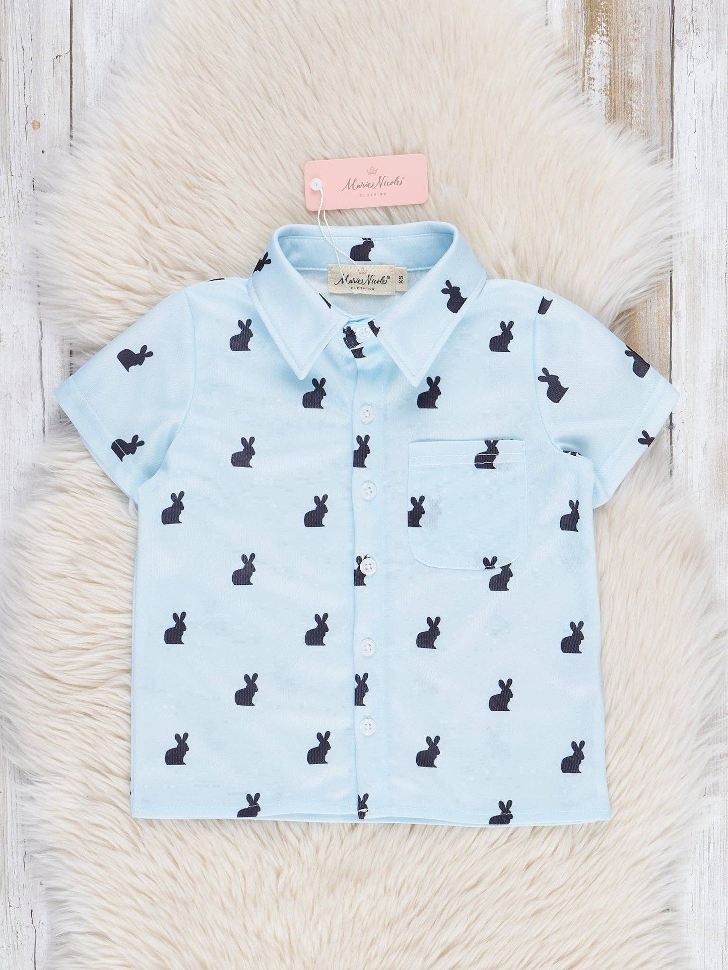 Light Blue Bunny Button Up Shirt - Restocked!