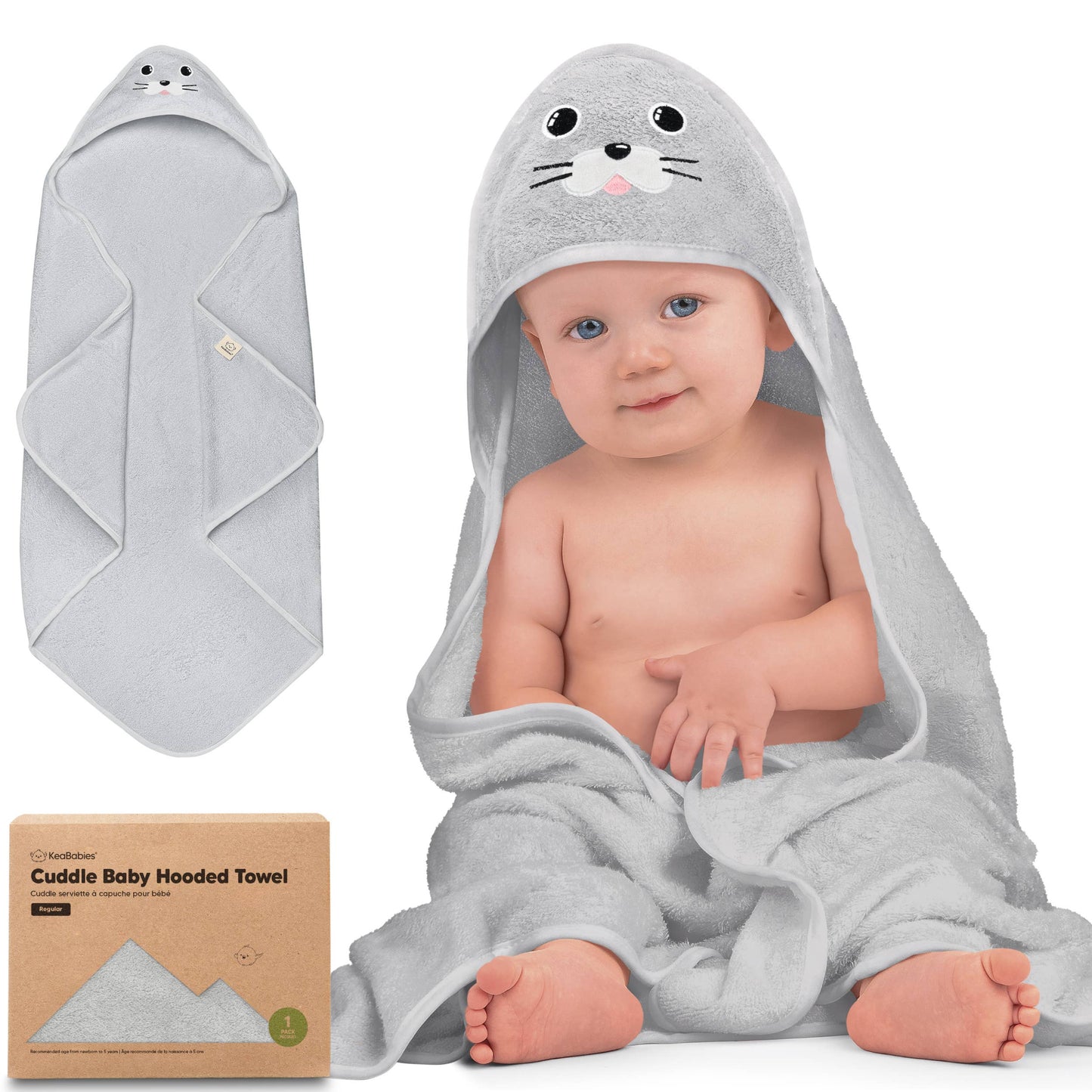 KeaBabies Cuddle Baby Hooded Towel