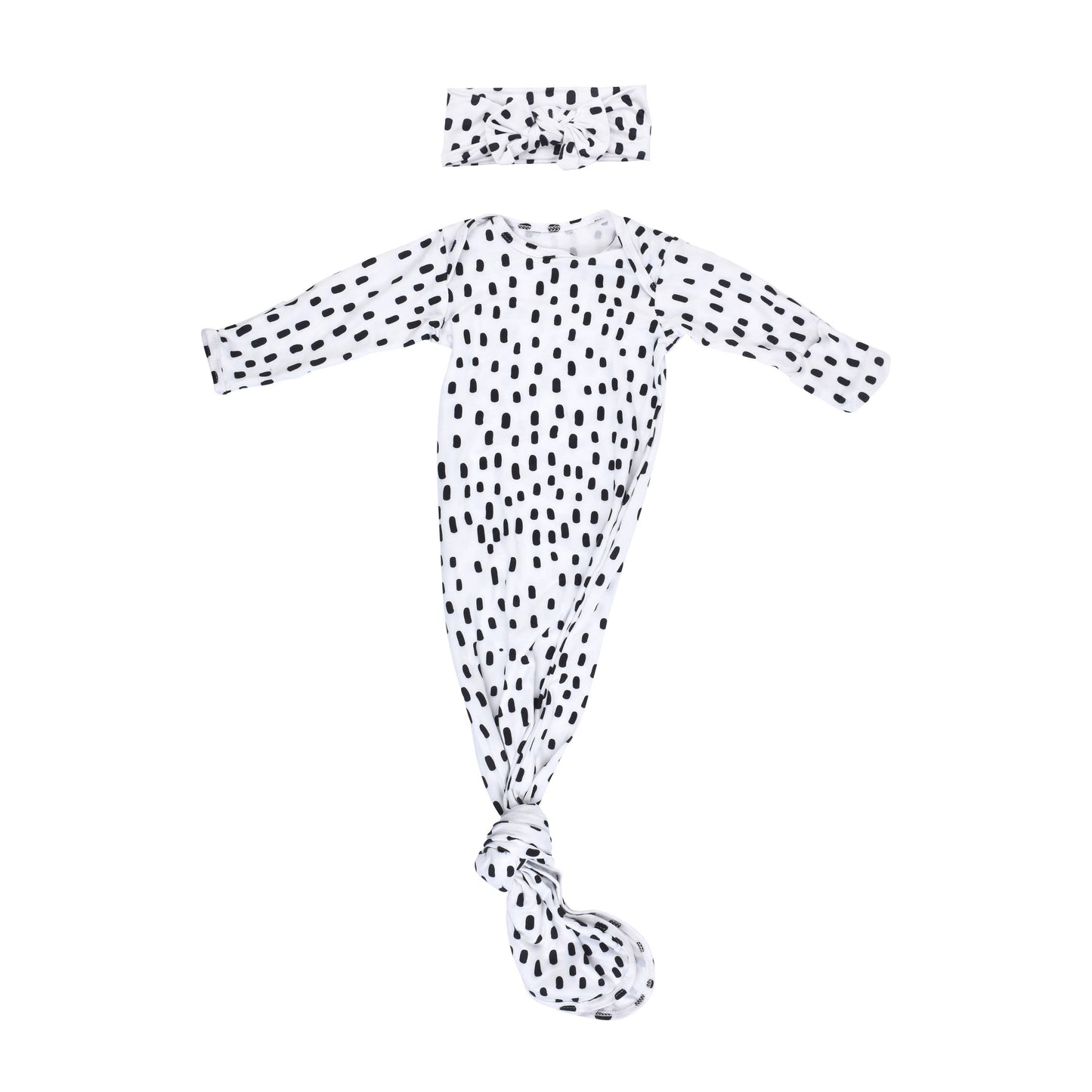 Black & White Poka Dot Knotted Gown