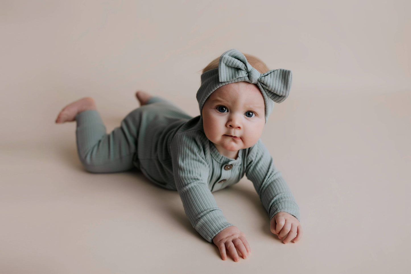 Baby Ribbed Playsuit with Pockets and Bow