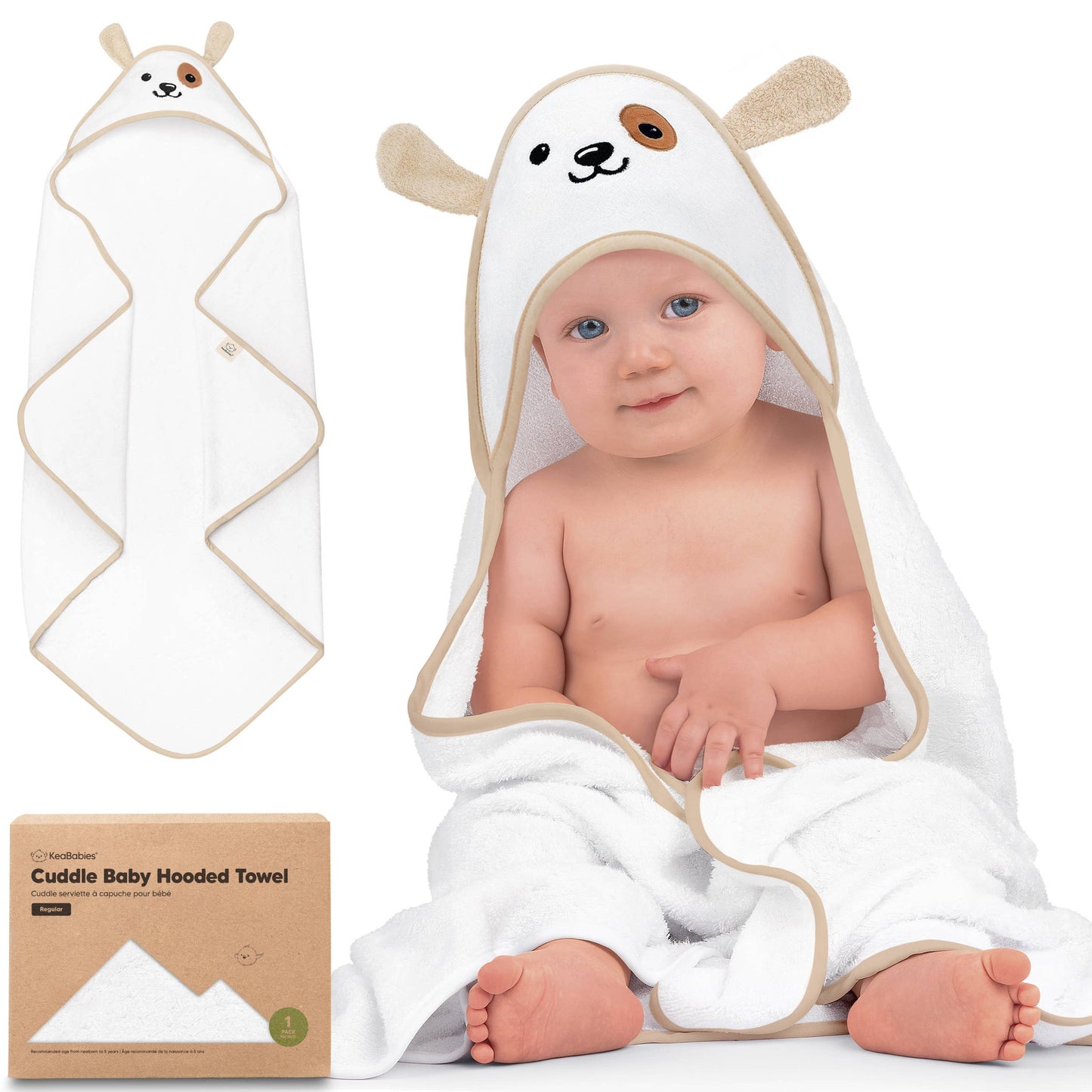 KeaBabies Cuddle Baby Hooded Towel