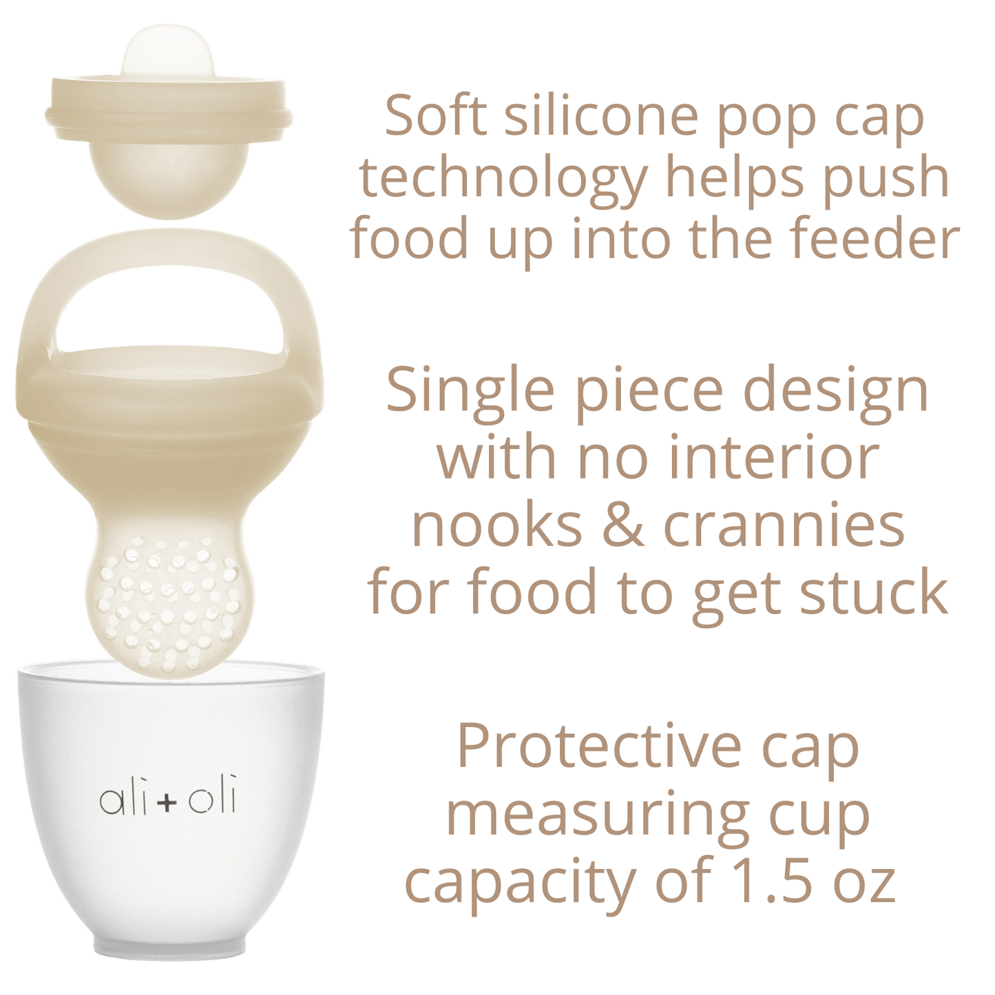 Silicone Food & Fruit Feeder (2 sizes) Oat & Coco