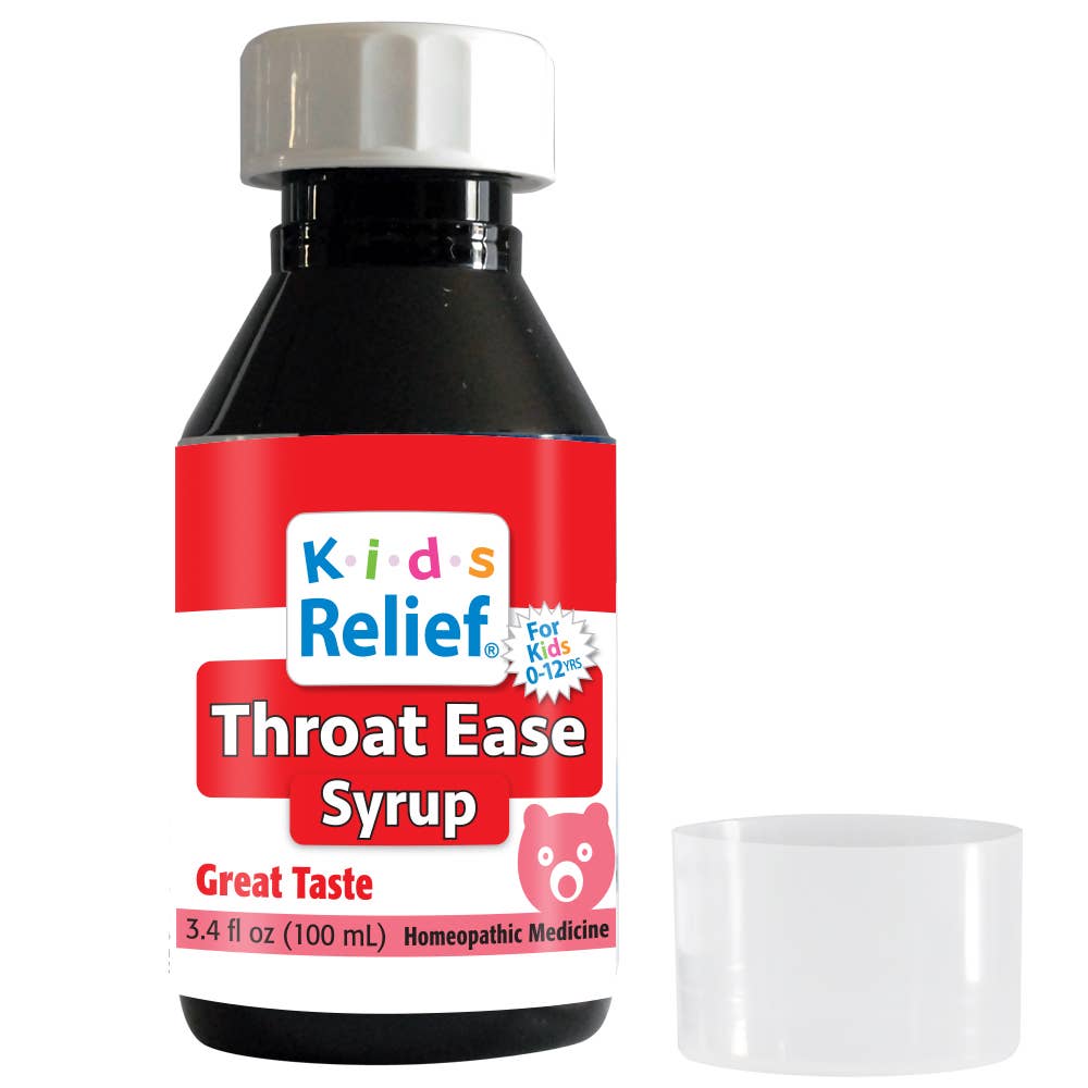 Kids Relief Throat Ease Syrup for Kids 0-12 Years, 3.4 oz