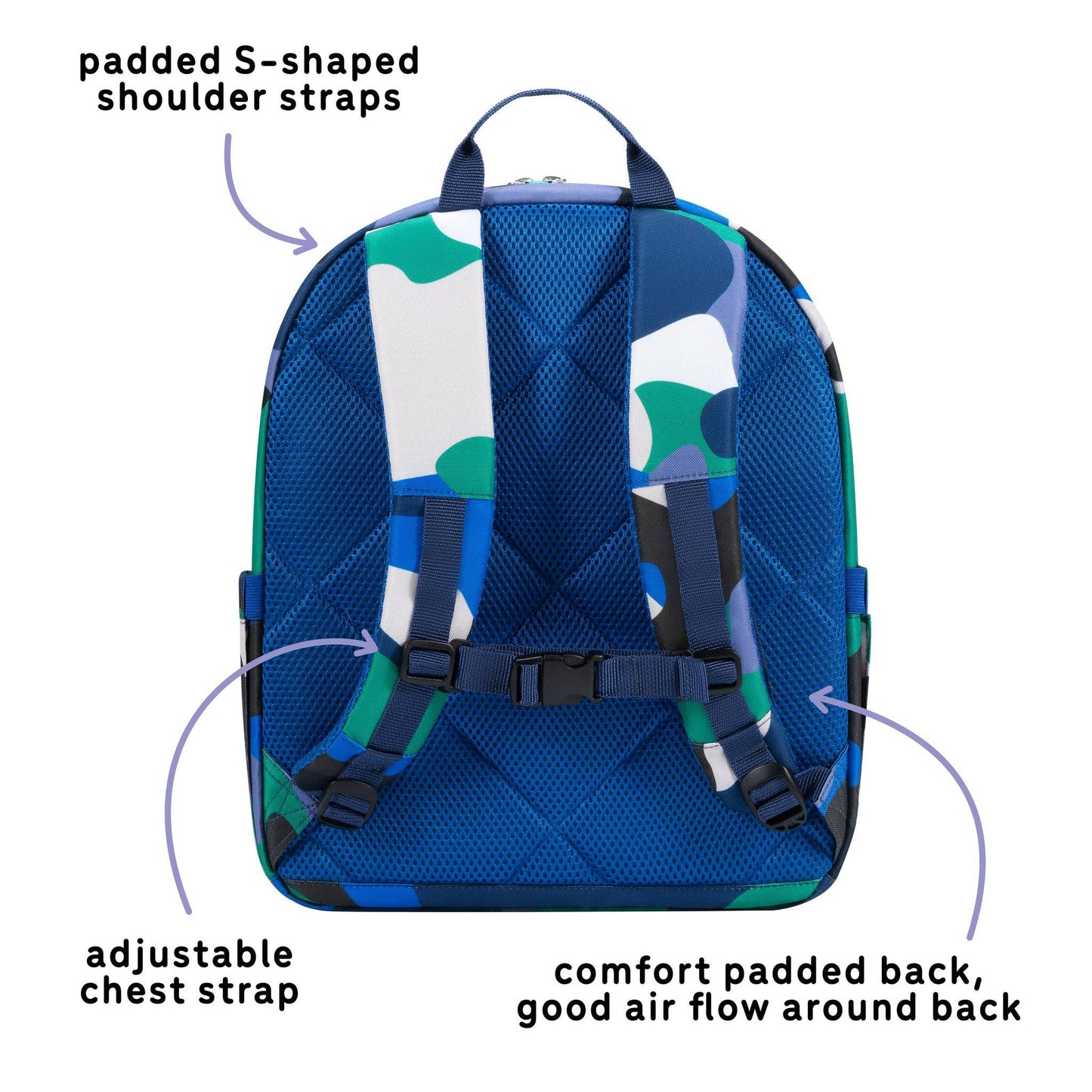 Ethan Backpack - Camo Kid Blue/Green