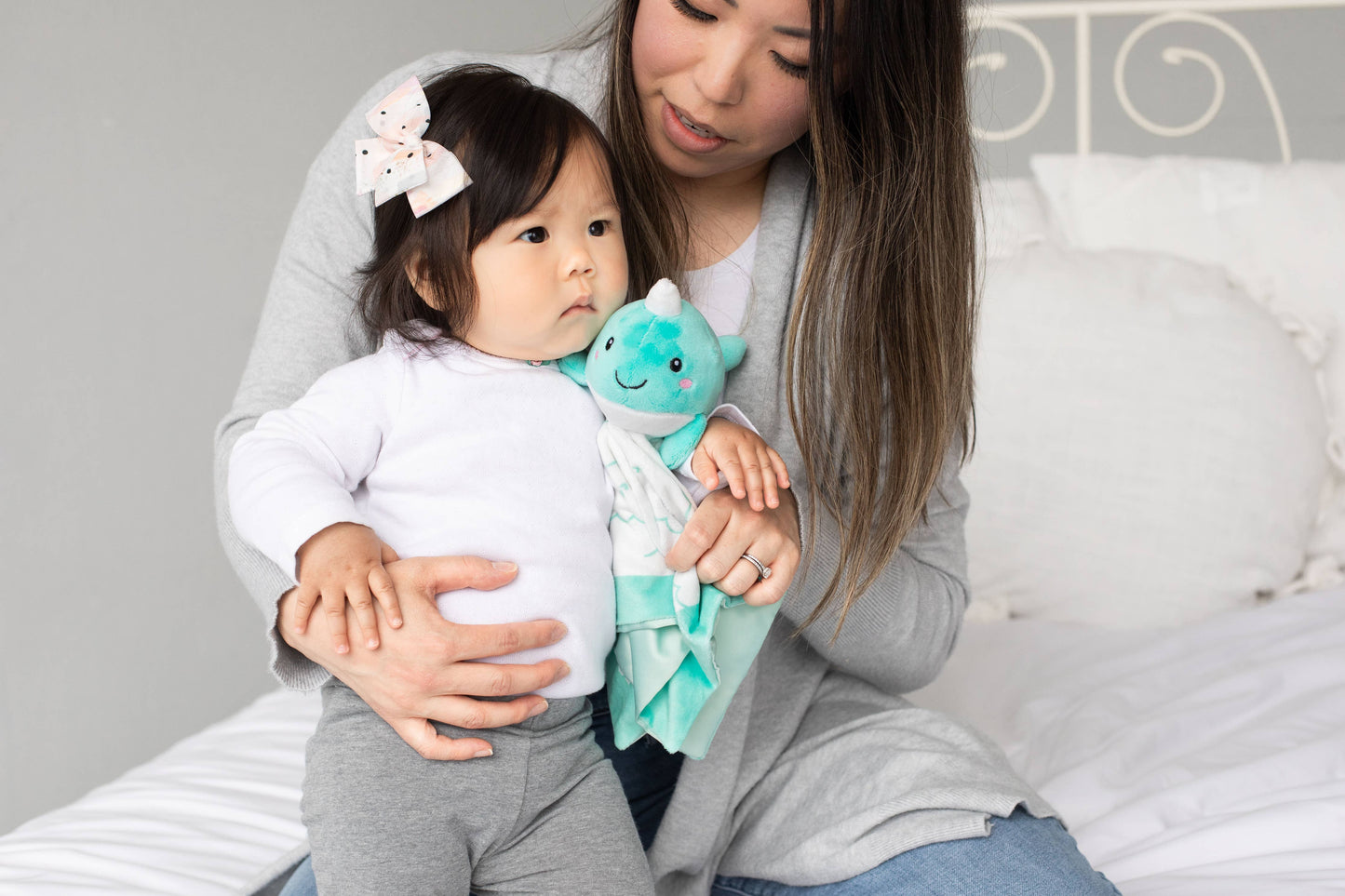 Narwhal Lovey Blanket, Baby Blanket Blue