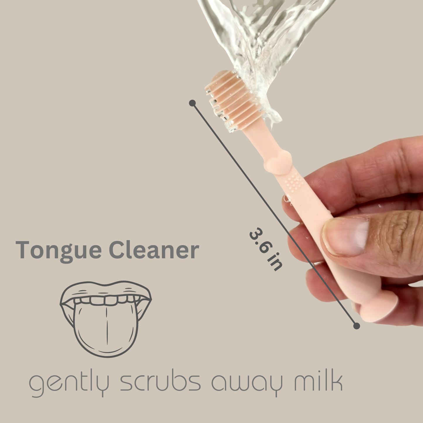 Baby Finger Toothbrush & Tongue Cleaner Oral Set 3m+ (Sand)