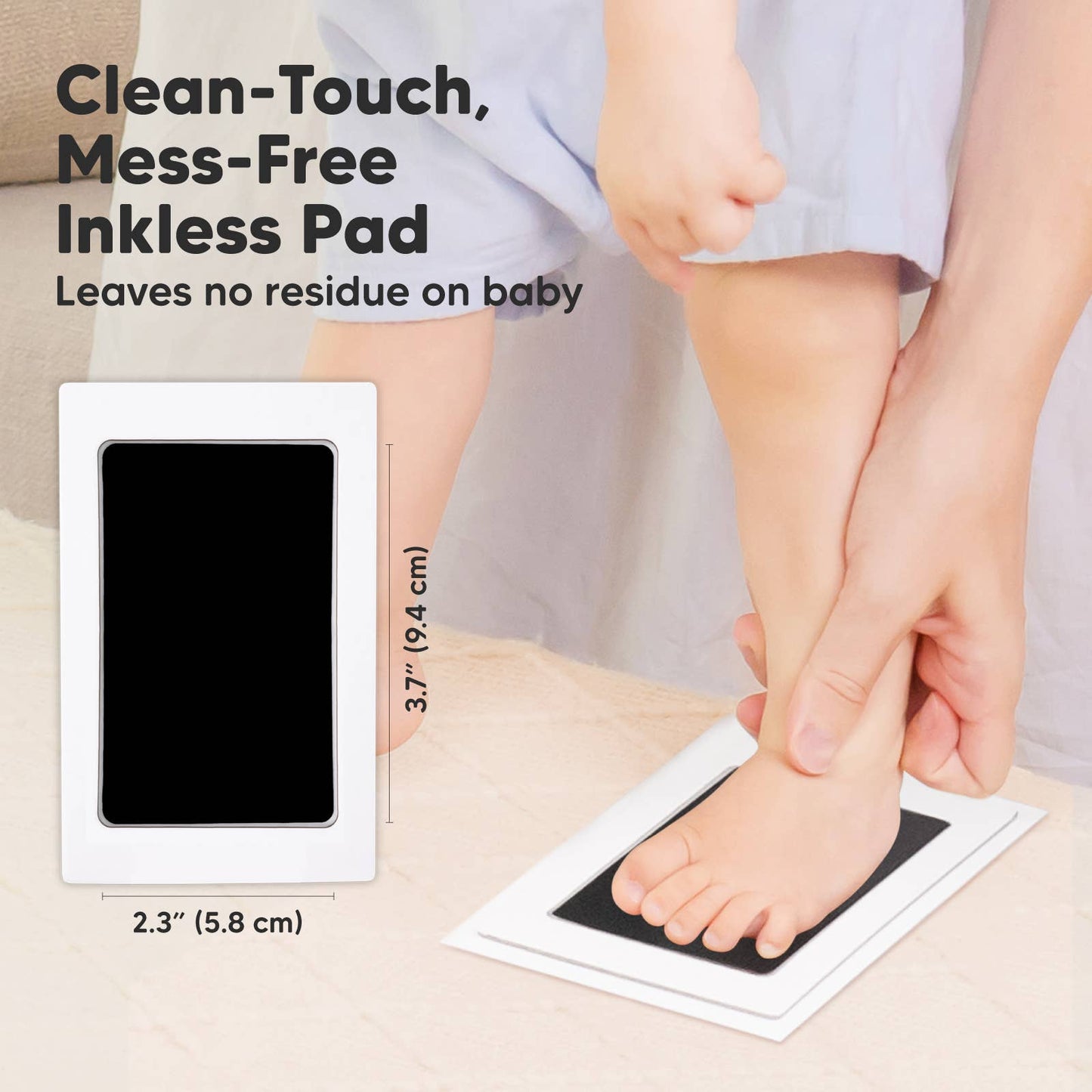 2Pk Inkless Ink Pad, Baby Footprint Kit, Dog Paw Print Kit