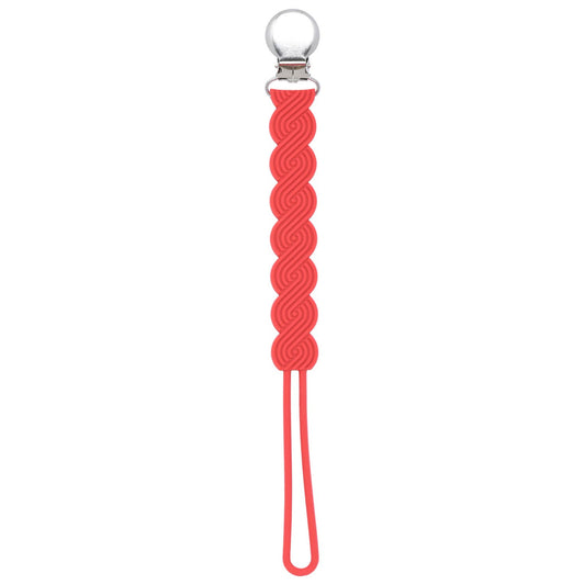 Waverly Red All Silicone Modern Pacifier Clip