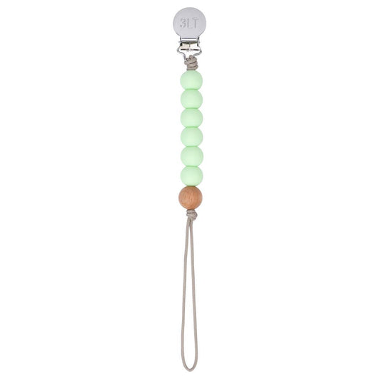 Honeydew Light Green Beaded Pacifier Clip