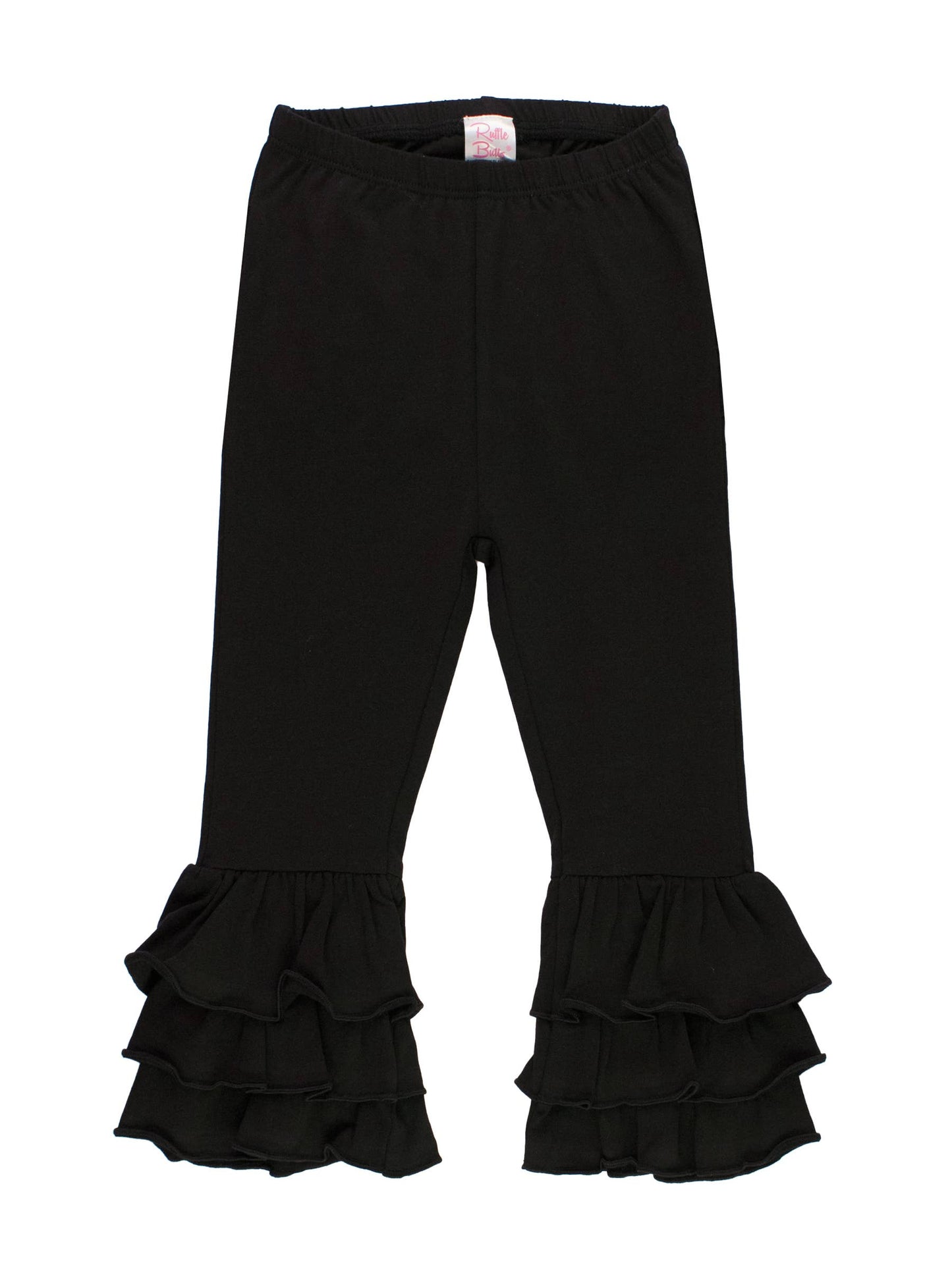 Girls Black Ruffle Flare Pants