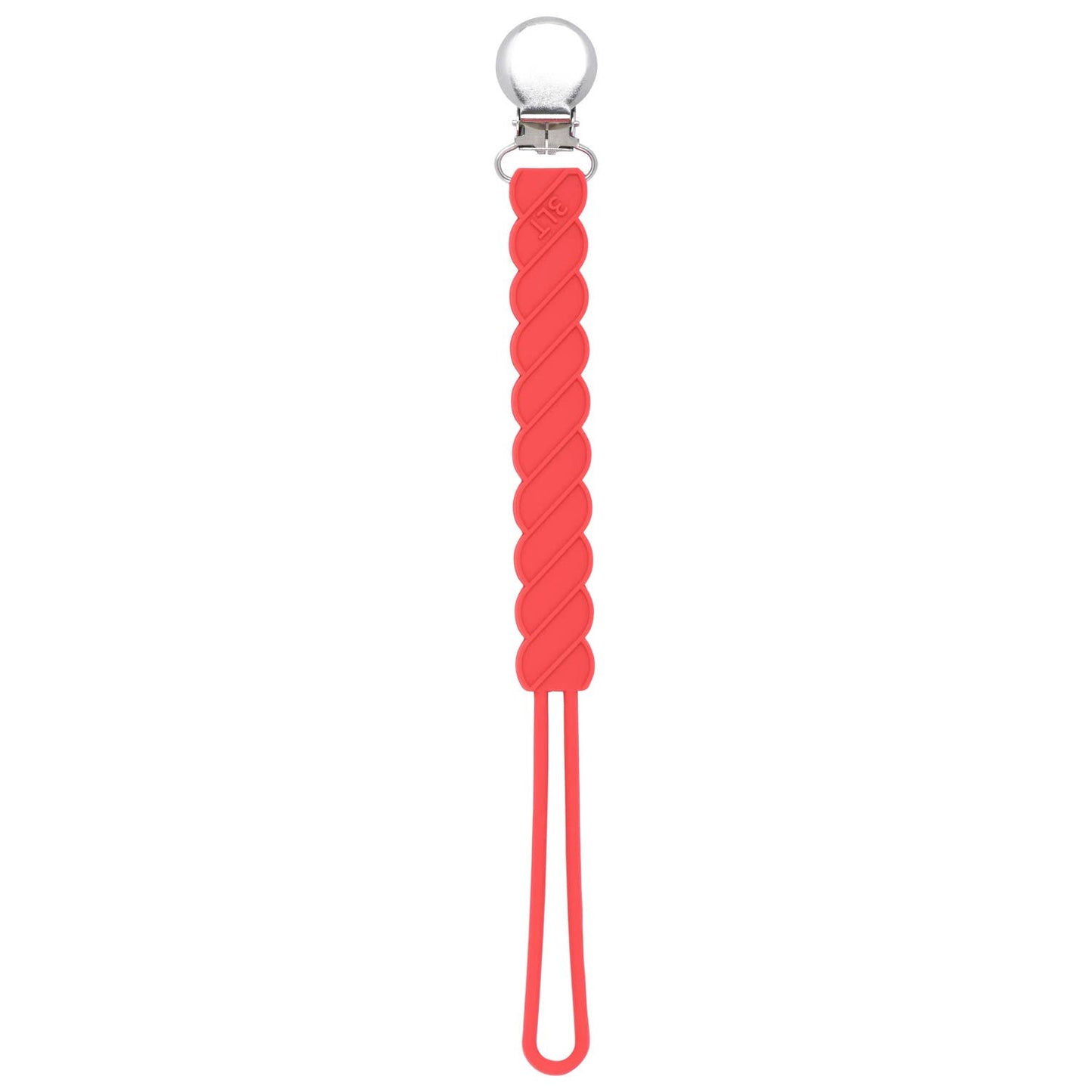 Twist Red All Silicone Modern Pacifier Clip