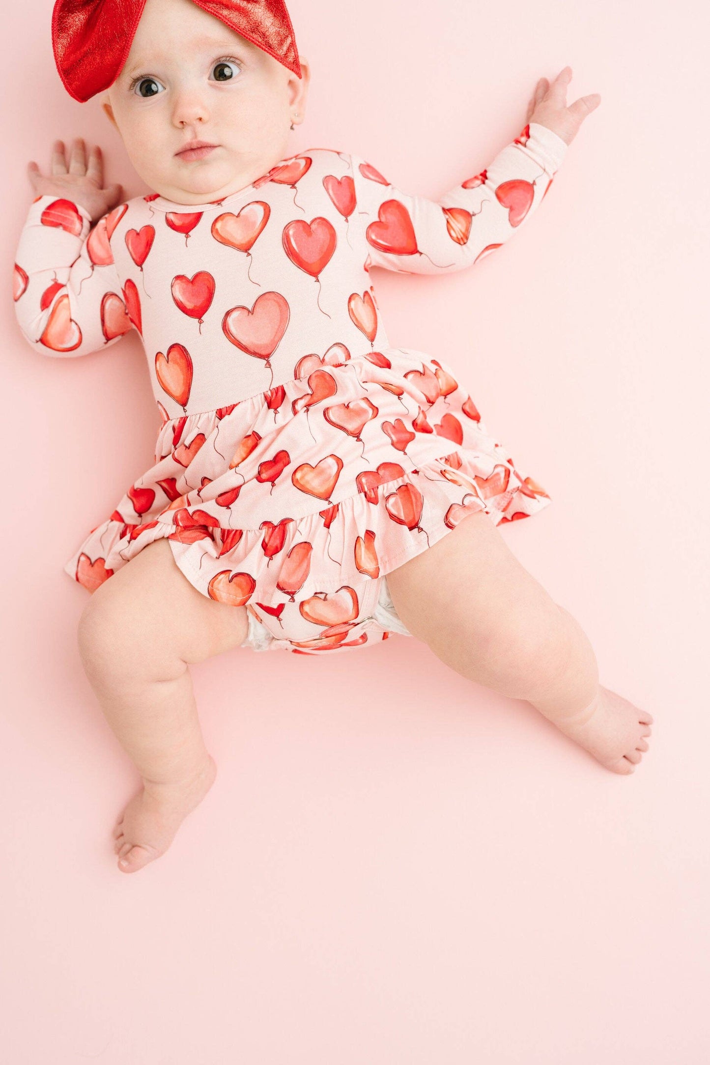 Red Heart Balloons Bodysuit Dress