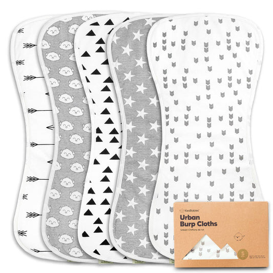 KeaBabies 5-Pack Urban Burp Cloths