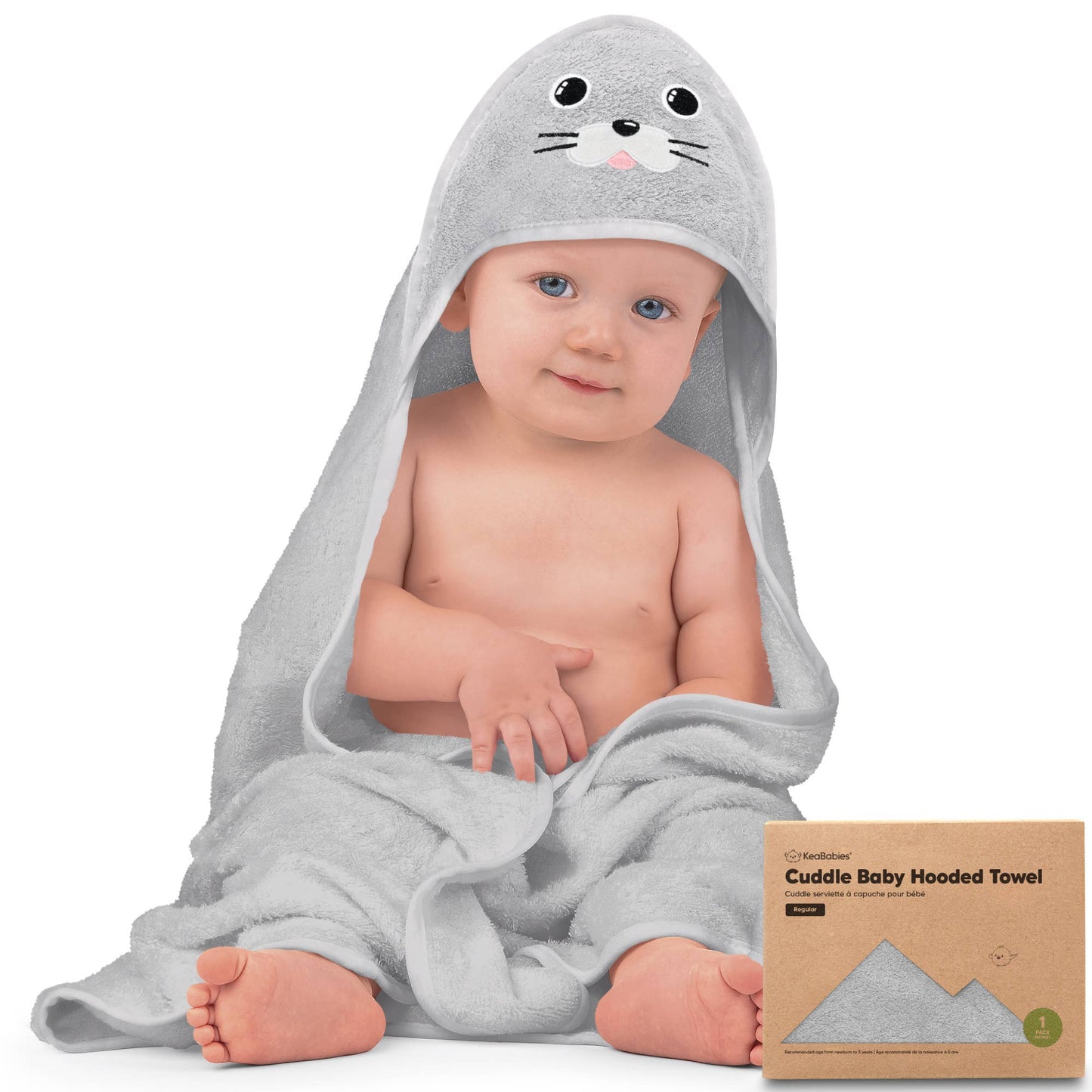 KeaBabies Cuddle Baby Hooded Towel