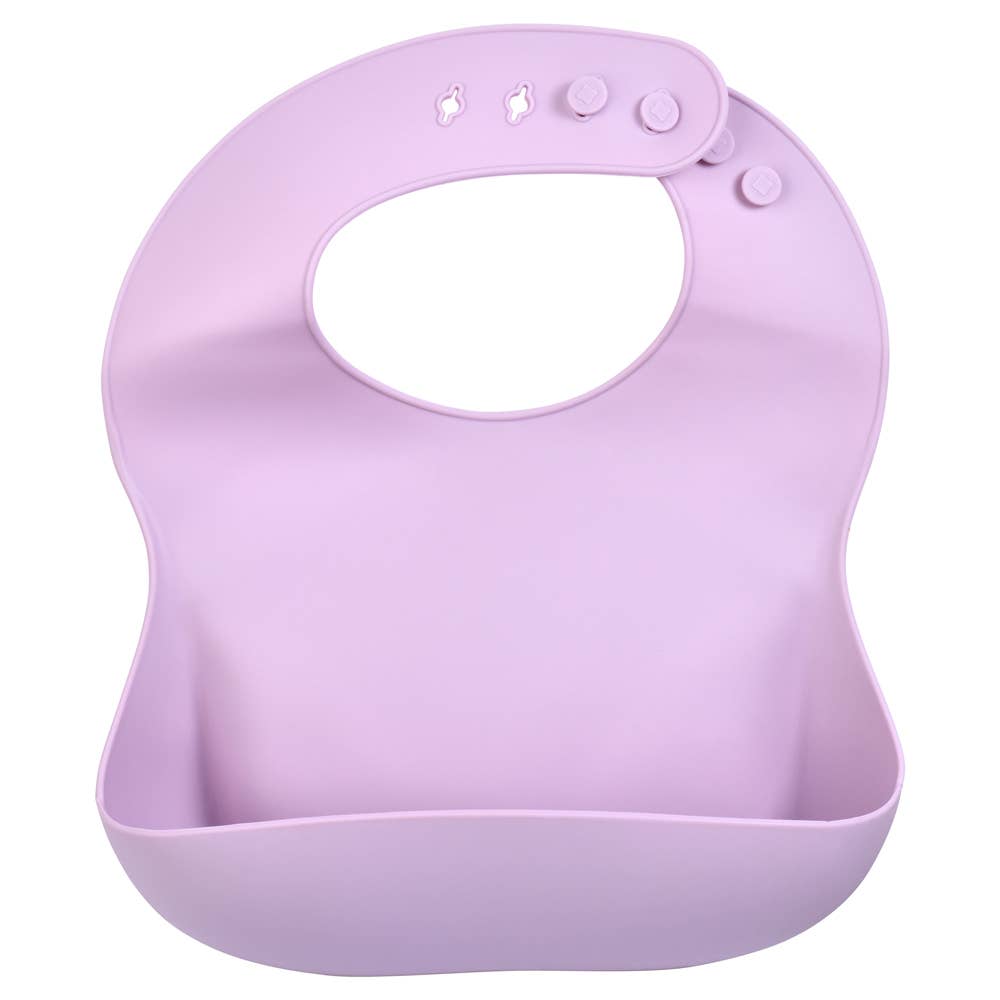 Lilac Print Silicone Bib with Crumb Catcher