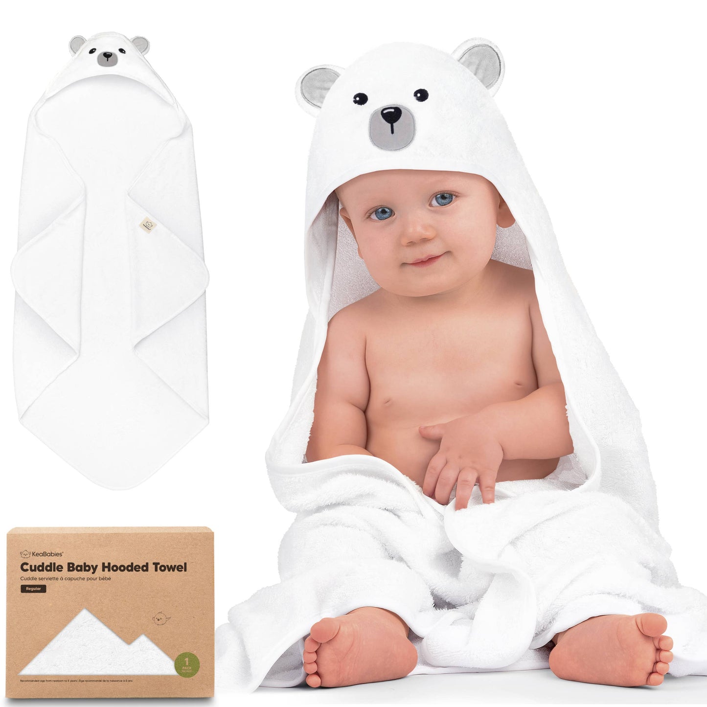 KeaBabies Cuddle Baby Hooded Towel