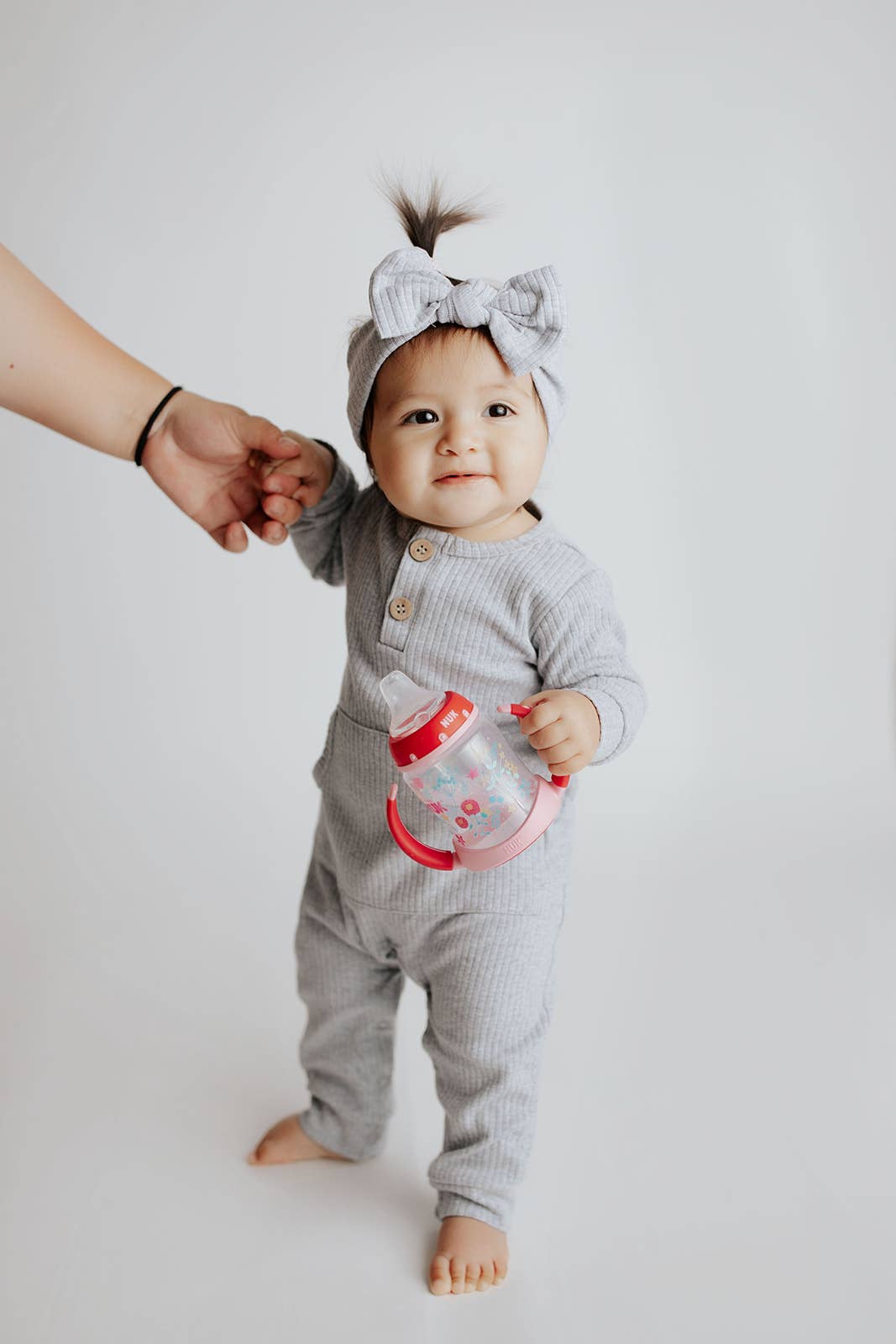 Baby Ribbed Playsuit with Pockets and Bow