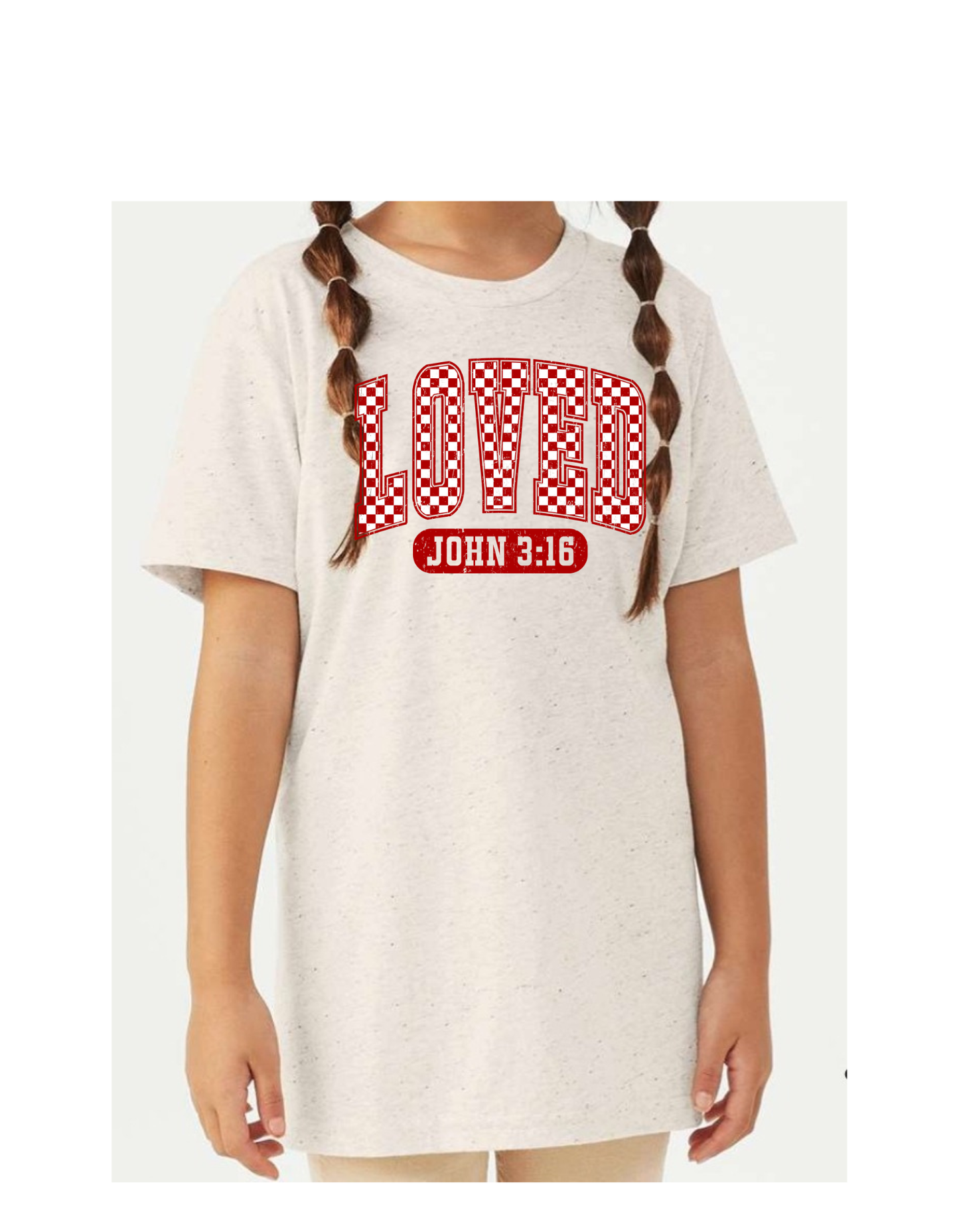 Loved john 3:16 kids graphic tee