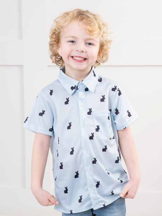 Light Blue Bunny Button Up Shirt - Restocked!