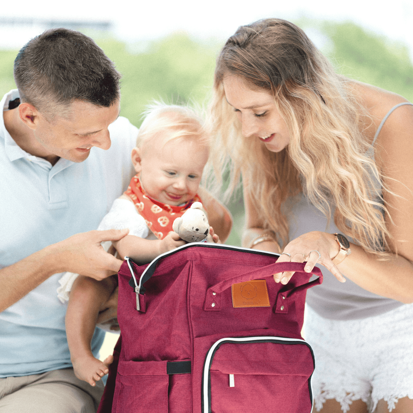 Original Diaper Backpack with Changing Pad (Wine Red)