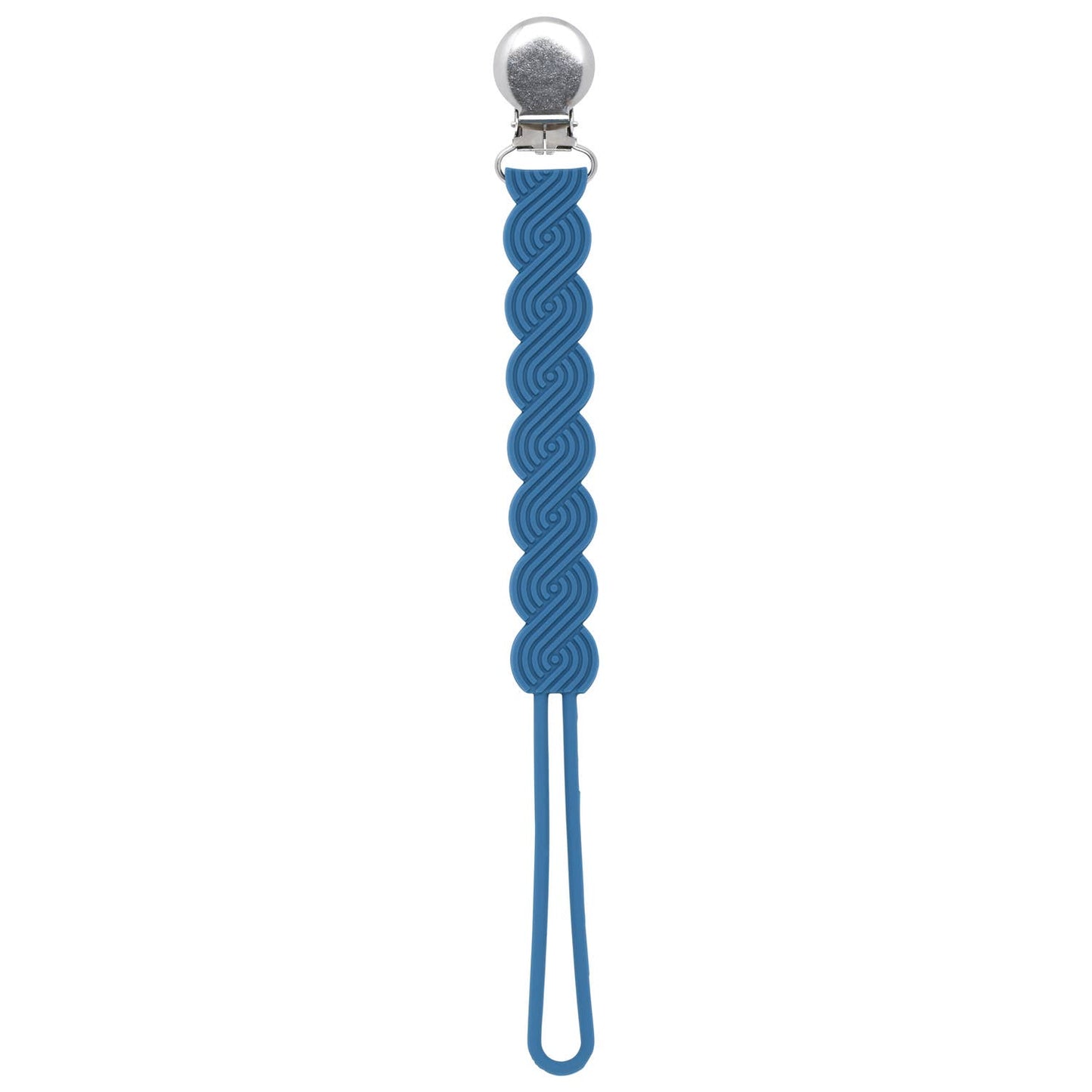 Waverly Blue All Silicone Modern Pacifier Clip