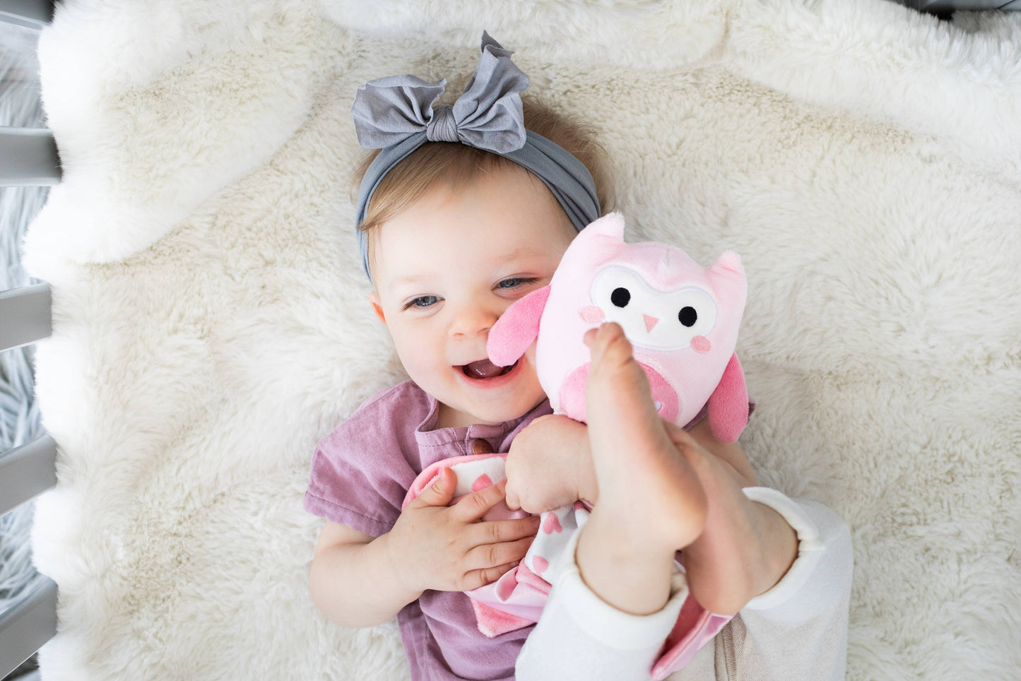 Owl Lovey Blanket, Baby Blanket Pink