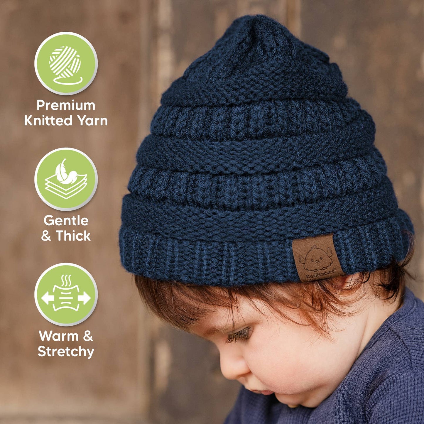 KeaBabies 3-Pack Warmzy Baby Beanies (Icelandic, M)