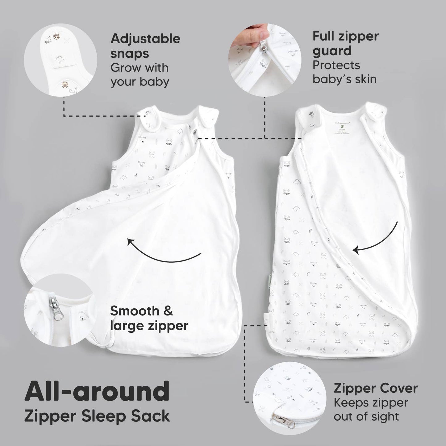 KeaBabies Soothe Sleep Sack (KeaStory, Small 0-6M)