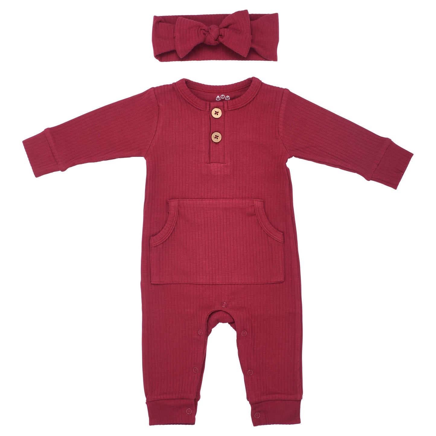 Baby Ribbed Playsuit with Pockets and Bow